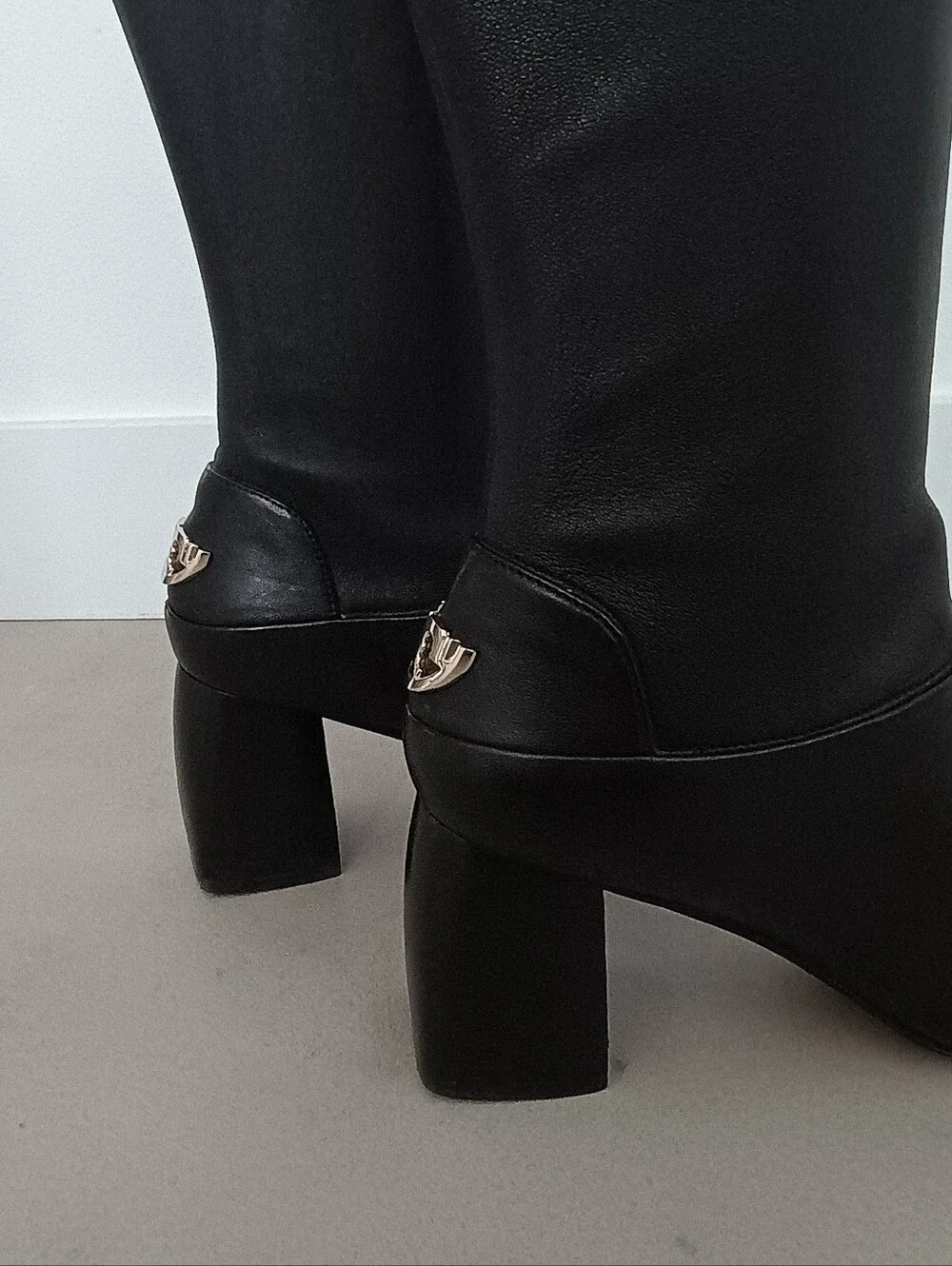 Tory Burch Sidney 70MM Stretch Nappa Leather Boots, Black Size 8 US